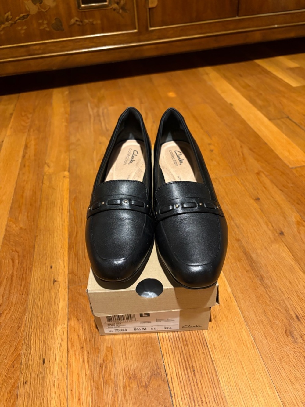 Clarks Black Leather Slip-On Loafers-Worn Once!